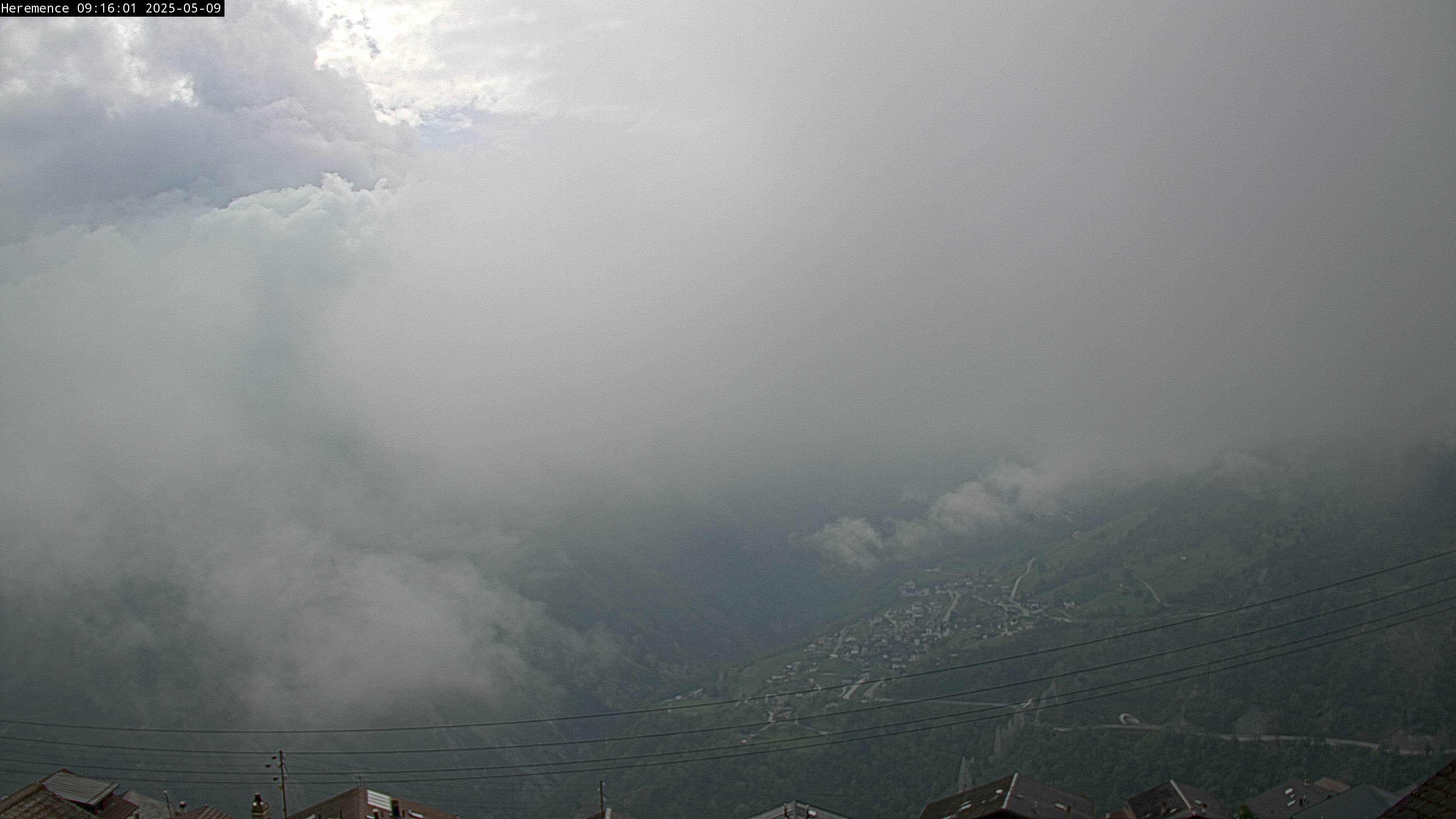 Evolene webcam - valley panorama, view Val d'Herens